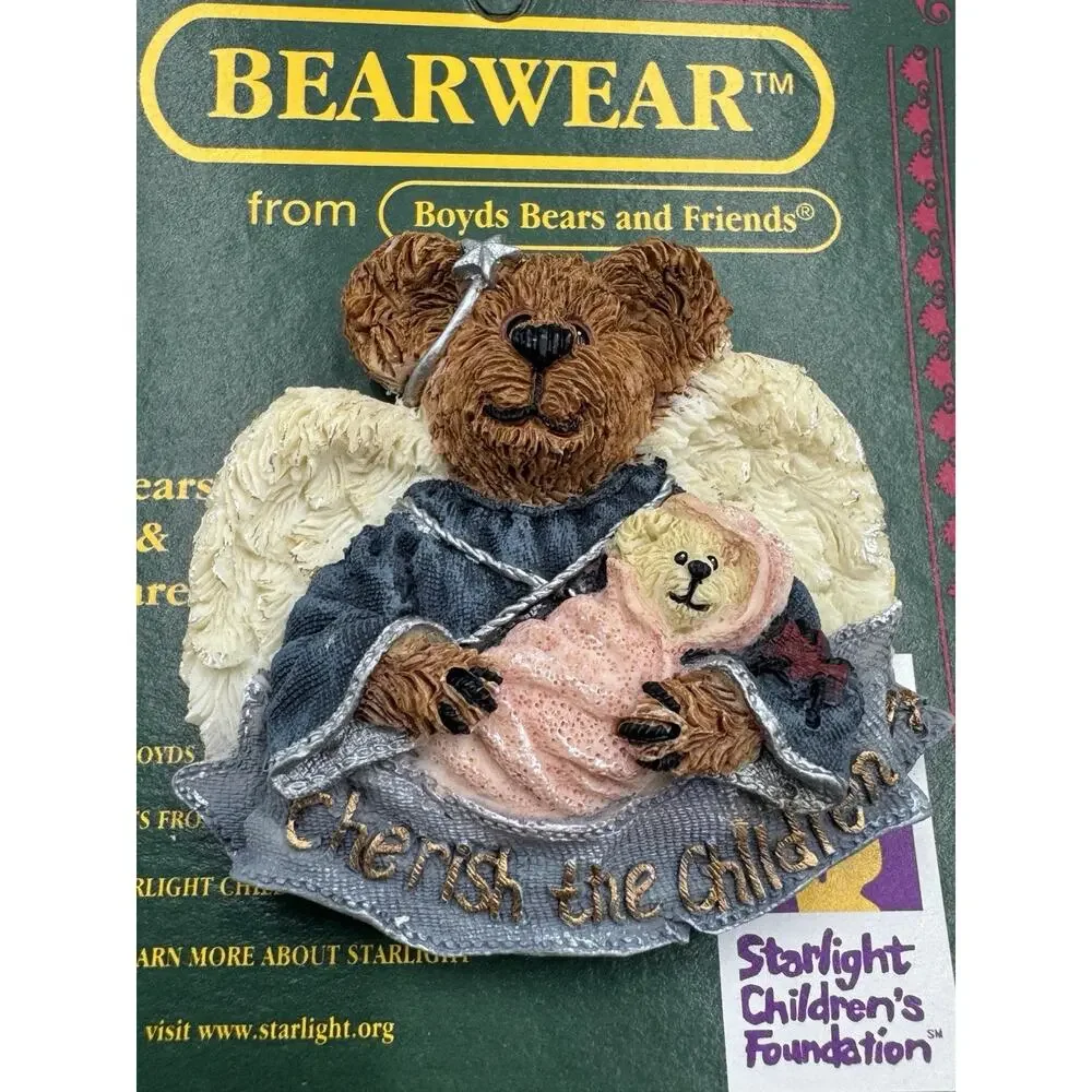 Vintage Boyds Bears Bearwear Cherish The Children Pun Brooch